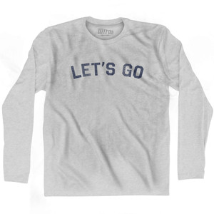 Let's Go Adult Cotton Long Sleeve T-shirt - Grey Heather
