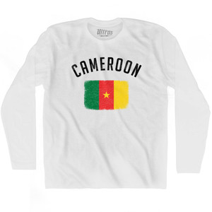 Cameroon Country Flag Heritage Adult Cotton Long Sleeve T-Shirt by Ultras Cameroon Country Flag Heritage Adult Cotton Long Sleeve T-Shirt by Ultras