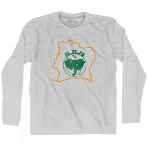 Ivory Coast Elephants Adult Cotton Long Sleeve T-Shirt by Ultras