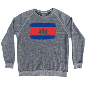 Cambodia Country Flag Adult Tri-Blend Sweatshirt by Ultras