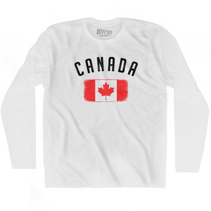 Canada Country Flag Heritage Adult Cotton Long Sleeve T-Shirt by Ultras Canada Country Flag Heritage Adult Cotton Long Sleeve T-Shirt by Ultras