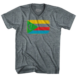 Comoros Country Flag Adult Tri-Blend V-Neck T-Shirt by Ultras Comoros Country Flag Adult Tri-Blend V-Neck T-Shirt by Ultras