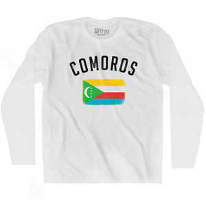 Comoros Country Flag Heritage Adult Cotton Long Sleeve T-Shirt by Ultras Comoros Country Flag Heritage Adult Cotton Long Sleeve T-Shirt by Ultras