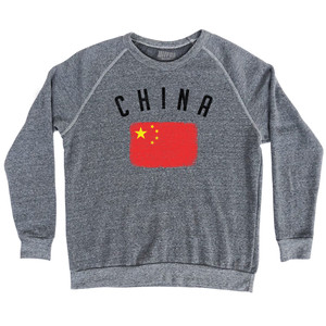 China Country Flag Heritage Adult Tri-Blend Sweatshirt by Ultras China Country Flag Heritage Adult Tri-Blend Sweatshirt by Ultras