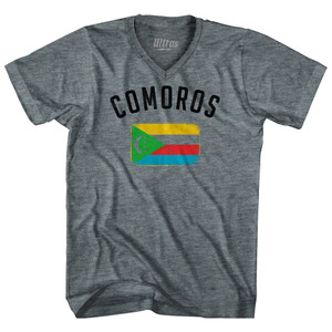 Comoros Country Flag Heritage Tri-Blend V-Neck Womens Junior Cut T-Shirt by Ultras Comoros Country Flag Heritage Tri-Blend V-Neck Womens Junior Cut T-Shirt by Ultras