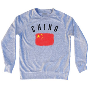 China Country Flag Heritage Adult Tri-Blend Sweatshirt by Ultras China Country Flag Heritage Adult Tri-Blend Sweatshirt by Ultras