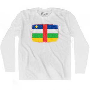 Central African Republic Country Flag Adult Cotton Long Sleeve T-Shirt by Ultras