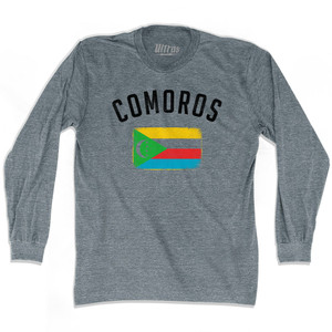 Comoros Country Flag Heritage Adult Tri-Blend Long Sleeve T-Shirt by Ultras Comoros Country Flag Heritage Adult Tri-Blend Long Sleeve T-Shirt by Ultras