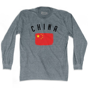 China Country Flag Heritage Adult Tri-Blend Long Sleeve T-Shirt by Ultras China Country Flag Heritage Adult Tri-Blend Long Sleeve T-Shirt by Ultras