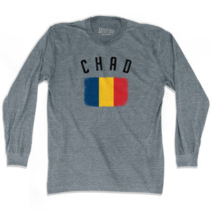 Chad Country Flag Heritage Adult Tri-Blend Long Sleeve T-Shirt by Ultras