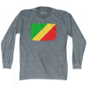 Congo Country Flag Adult Tri-Blend Long Sleeve T-Shirt by Ultras