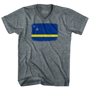 Curacao Country Flag Tri-Blend V-Neck Womens Junior Cut T-Shirt by Ultras Curacao Country Flag Tri-Blend V-Neck Womens Junior Cut T-Shirt by Ultras
