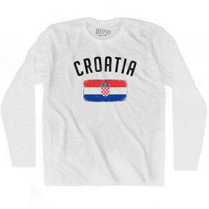 Croatia Country Flag Heritage Adult Cotton Long Sleeve T-Shirt by Ultras Croatia Country Flag Heritage Adult Cotton Long Sleeve T-Shirt by Ultras