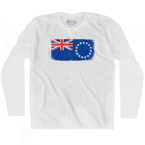 Cook Islands Country Flag Adult Cotton Long Sleeve T-Shirt by Ultras