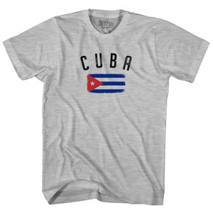 Cuba Country Flag Heritage Adult Cotton T-Shirt - Grey Heather