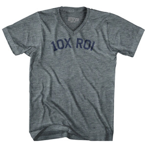 10X ROI Adult Tri-Blend V-neck T-shirt - Athletic Grey