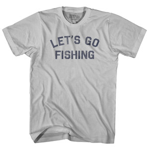 Let's Go Fishing Adult Cotton T-shirt - Cool Grey
