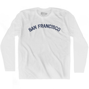 San Francisco Adult Cotton Long Sleeve T-shirt - White