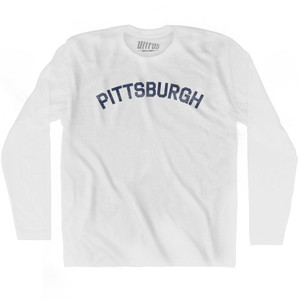 Pittsburgh Adult Cotton Long Sleeve T-shirt - White