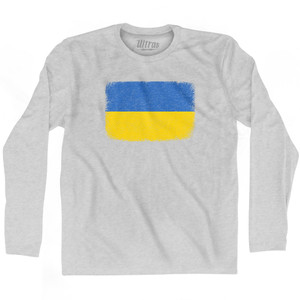 Ukraine Country Flag Adult Cotton Long Sleeve T-shirt by Ultras Ukraine Country Flag Adult Cotton Long Sleeve T-shirt by Ultras