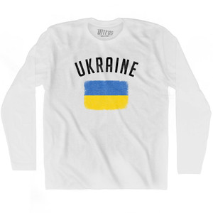Ukraine Country Flag Heritage Adult Cotton Long Sleeve T-shirt by Ultras Ukraine Country Flag Heritage Adult Cotton Long Sleeve T-shirt by Ultras