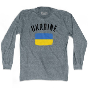 Ukraine Country Flag Heritage Adult Tri-Blend Long Sleeve T-shirt by Ultras Ukraine Country Flag Heritage Adult Tri-Blend Long Sleeve T-shirt by Ultras