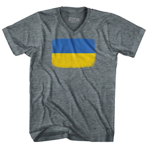 Ukraine Country Flag Adult Tri-Blend V-neck T-shirt by Ultras Ukraine Country Flag Adult Tri-Blend V-neck T-shirt by Ultras