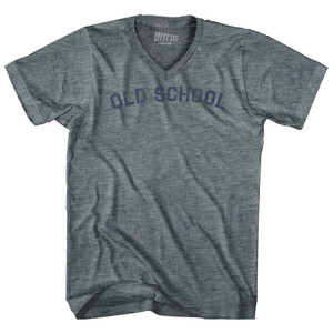 Old School Tri-Blend V-neck Womens Junior Cut T-shirt - Athletic Grey Old School Tri-Blend V-neck Womens Junior Cut T-shirt - Athletic Grey