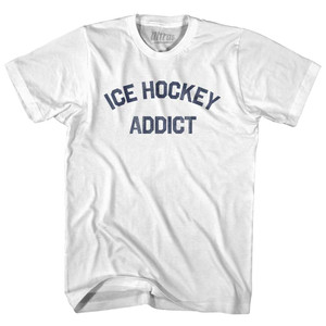 Ice Hockey Addict Adult Cotton T-shirt - White