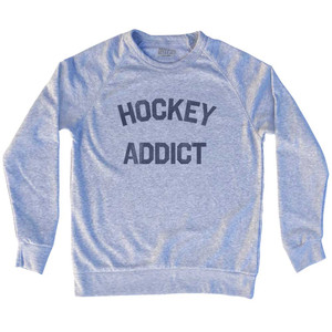 Hockey Addict Adult Tri-Blend Sweatshirt - Heather Grey