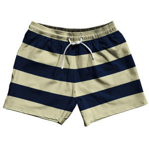 Navy & Vegas Gold Horizontal Stripe 5" Swim Shorts Made in USA by Ultras Navy & Vegas Gold Horizontal Stripe 5" Swim Shorts Made in USA by Ultras