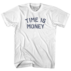 Time Is Money Adult Cotton T-shirt - White