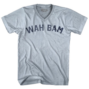 Wah Bam Adult Tri-Blend V-neck T-shirt - Athletic  White