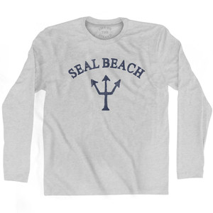 California Seal Beach Trident Adult Cotton Long Sleeve by Life On the Strand California Seal Beach Trident Adult Cotton Long Sleeve by Life On the Strand