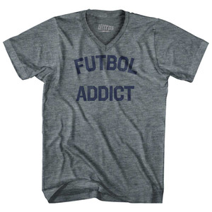 Futbol Addict Tri-Blend V-neck Womens Junior Cut T-shirt - Athletic Grey Futbol Addict Tri-Blend V-neck Womens Junior Cut T-shirt - Athletic Grey