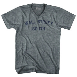 Wall Street Tri-Blend V-neck Womens Junior Cut T-shirt - Athletic Grey Wall Street Tri-Blend V-neck Womens Junior Cut T-shirt - Athletic Grey