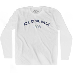 Kill Devil Hills 1903 Adult Cotton Long Sleeve T-Shirt - White