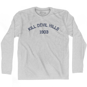 Kill Devil Hills 1903 Adult Cotton Long Sleeve T-Shirt - Grey Heather Kill Devil Hills 1903 Adult Cotton Long Sleeve T-Shirt - Grey Heather