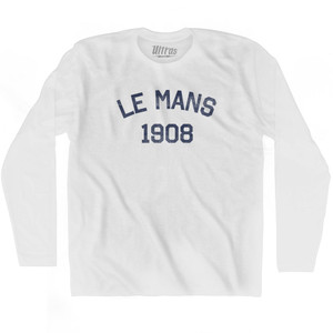 Le Mans 1908 Adult Cotton Long Sleeve T-Shirt - White