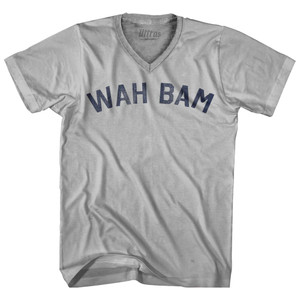 Wah Bam Adult Tri-Blend V-neck T-shirt - Cool Grey