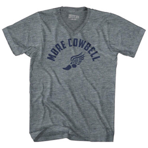 More Cowbell Running Track Foot Wings Tri-Blend V-neck Womens Junior Cut T-shirt - Athletic Grey More Cowbell Running Track Foot Wings Tri-Blend V-neck Womens Junior Cut T-shirt - Athletic Grey