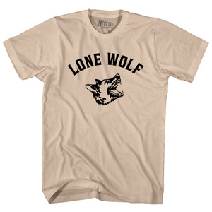 Lone Wolf Black Wolf Adult Cotton T-shirt - Creme