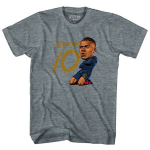 Mbappe France 10 Big Head Youth Tri-Blend T-shirt - Athletic Grey Mbappe France 10 Big Head Youth Tri-Blend T-shirt - Athletic Grey