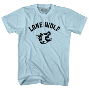 Lone Wolf Black Wolf Adult Cotton T-shirt - Light Blue