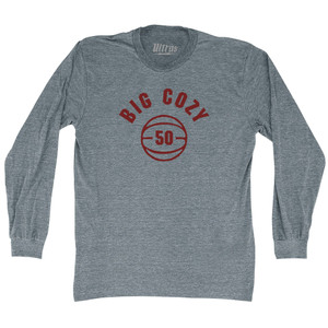 Big Cozy 50 Basketball Adult Tri-Blend Long Sleeve T-shirt - Athletic Grey Big Cozy 50 Basketball Adult Tri-Blend Long Sleeve T-shirt - Athletic Grey
