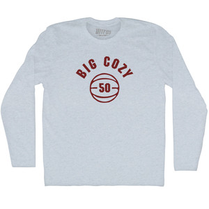 Big Cozy 50 Basketball Adult Tri-Blend Long Sleeve T-shirt - Athletic White Big Cozy 50 Basketball Adult Tri-Blend Long Sleeve T-shirt - Athletic White
