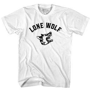 Lone Wolf Black Wolf Adult Cotton T-shirt - White
