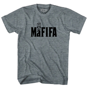Mafifa Fifa Mafia Corruption Womens Tri-Blend Junior Cut T-Shirt - Athletic Grey