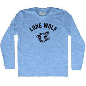 Lone Wolf Black Wolf Adult Tri-Blend Long Sleeve T-shirt - Athletic Blue