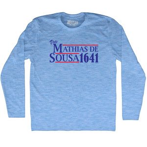 Vote Mathias de Sousa 1641 Adult Tri-Blend Long Sleeve T-shirt - Athletic Blue